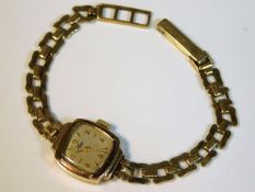 A ladies 'Aria' 9ct gold wristwatch, 13.2g