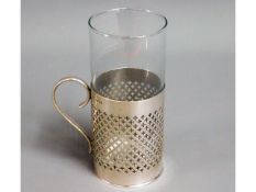 A 1933 Sheffield Walker & Hall silver mounted glas