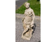 A reconstituted stone garden figure, 47in high