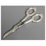 A pair of silver (tested) handled grape scissors,