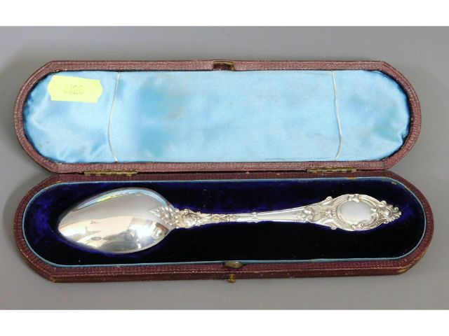 A cased 1880 Victorian London silver christening s