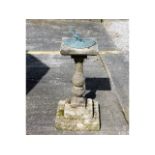 A bronze sun dial on reconstituted stone plinth, 3