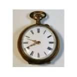 A small silver & gold pocket watch, 22.2g, 30mm wi