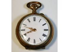 A small silver & gold pocket watch, 22.2g, 30mm wi