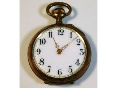 A small silver & gold pocket watch, 22.1g, 30mm wi