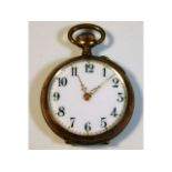 A small silver & gold pocket watch, 22.1g, 30mm wi