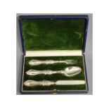 A cased 1858 Victorian Sheffield silver christenin