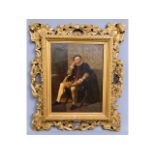 A 19thC. oil on canvas of gentleman seated, signed