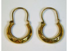 A pair of 9ct gold earrings, light bump to one, 1g