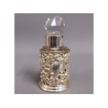 An 1892 Birmingham silver collared scent bottle ma