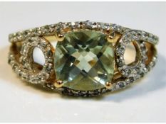 A 9ct gold ring set with a 2.11ct 'Rio Grande' gre