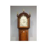 A late 18thC. George III oak cased William Paddon of Modbury, long case clock with silvered dial & b