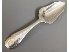 An 1886 Dutch 0.833 silver caddy spoon 12.9g, 4.5in long