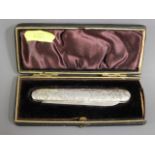 A cased 1892 Victorian Birmingham silver fruit kni