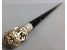 A good Victorian walking cane with a detailed silv