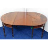 A 19thC. D-End extending mahogany dining table, 63