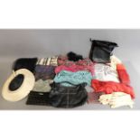 A quantity of ladies scarves, bags & purses includ