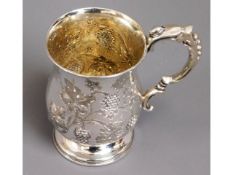 An 1873 Birmingham silver christening cup with gil