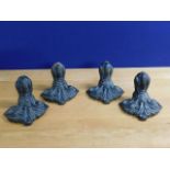 Four antique Coalbrookdale style cast iron bath fe