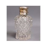 An 1896 Sheffield silver topped cut glass scent bo