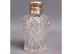 An 1896 Sheffield silver topped cut glass scent bo