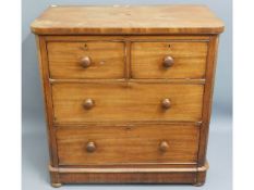 A Victorian pine chest of drawers, 36in high x 35i