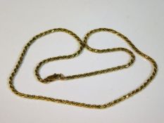 A 9ct gold chain, 16in long, 7.8g
