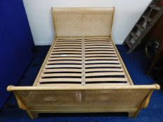 A good quality, clean light oak & cane double slei