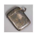 An Edwardian silver vesta case by W. J. Myatt & Co