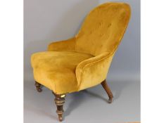 An upholstered Victorian nursing chair, 29.5in hig