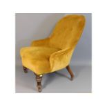 An upholstered Victorian nursing chair, 29.5in hig