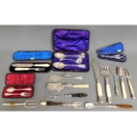 A quantity of silver plated wares, some cased, inc