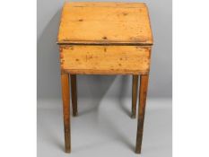 An antique pine school desk, 36.25in high x 21.25i