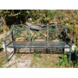 A heavy solid metal garden bench 71.25in wide