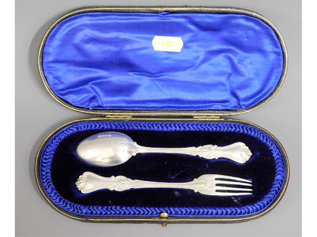 A cased 1908 Edwardian Sheffield silver christenin