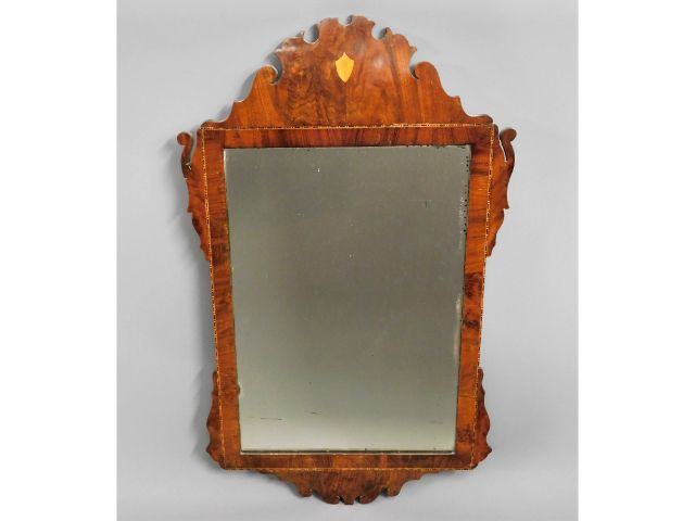 A Regency period mahogany framed mirror, minor fau