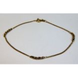 A 9ct gold bracelet, 1.6g, 8in long