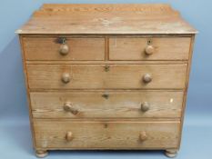 A mid Victorian pitch pine chest of drawers, 38.25