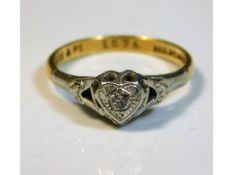 An early 20thC. 18ct gold & a platinum set diamond