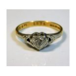 An early 20thC. 18ct gold & a platinum set diamond