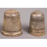 A James Fenton silver thimble & one other