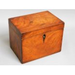 An early 19thC. walnut tea caddy 8in wide x 6.25in