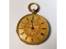 An 18ct gold pocket watch, 35mm wide, 30.3g, with