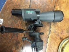 An Opticron HR66 spotter with tripod, clean lenses
