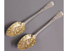 A pair of 1815 George III Newcastle silver berry s