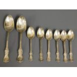 Two serving spoons & four matching teaspoons by Ro