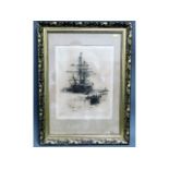 A W. L. Wyllie lithograph print of sail ship, imag
