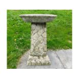 A reconstituted stone, three piece bird bath, 25in