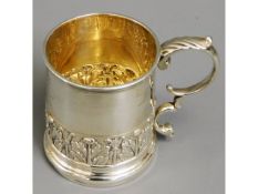 A George IV 1825 London silver christening cup wit