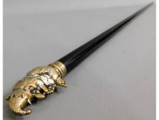 A good Victorian walking cane with a detailed silv